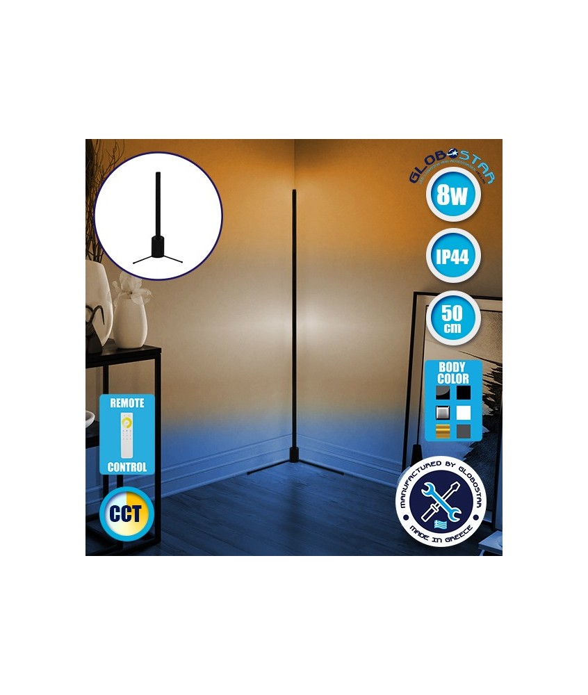 Μοντέρνο Minimal Επιτραπέζιο Μαύρο Φωτιστικό 50cm LED 8 Watt με Ασύρματο Χειριστήριο Αφής 2.4G RF & Dimmer CCT - Ψυχρό - Ημέρας - Θερμό GloboStar ALIEN Design GLOBO-50-10